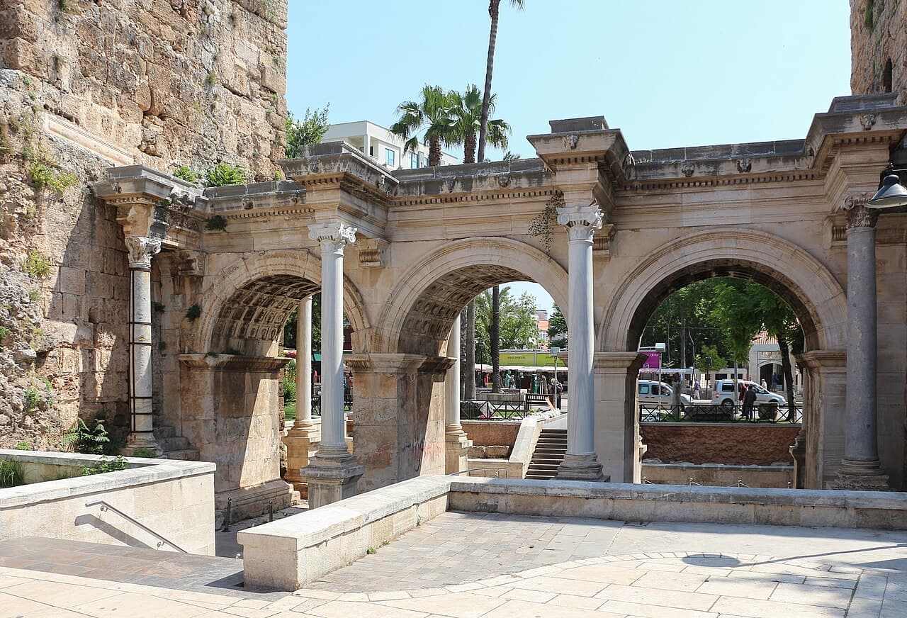 The three marble arches of Hadrian’s Gate in Antalya