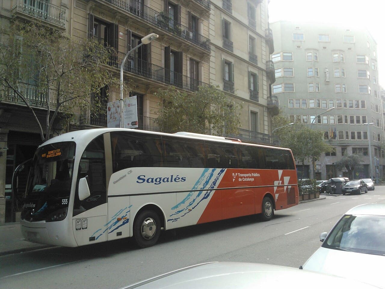 A Sagalés coach, the operator of the bus lines from Girona Airport