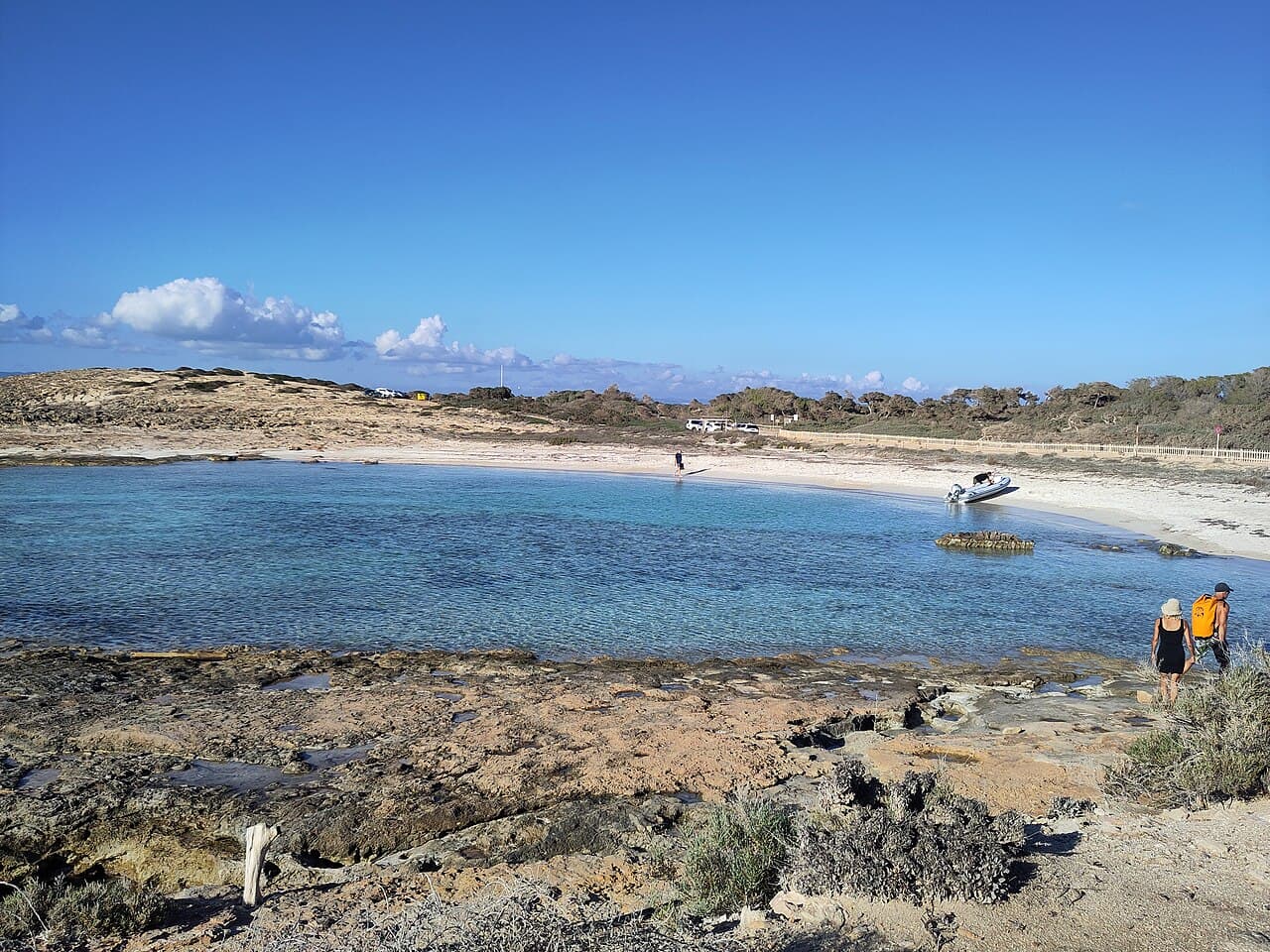 Shallow turquoise water off Platja del Carregador on Formentera