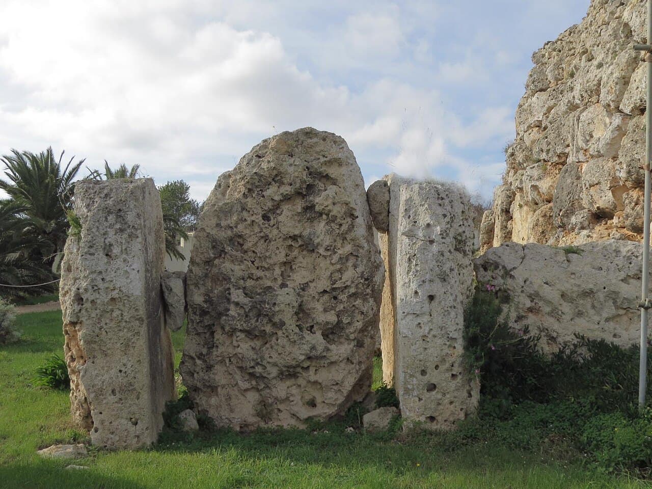 Megalithic uprights at the Ġgantija temples on Gozo