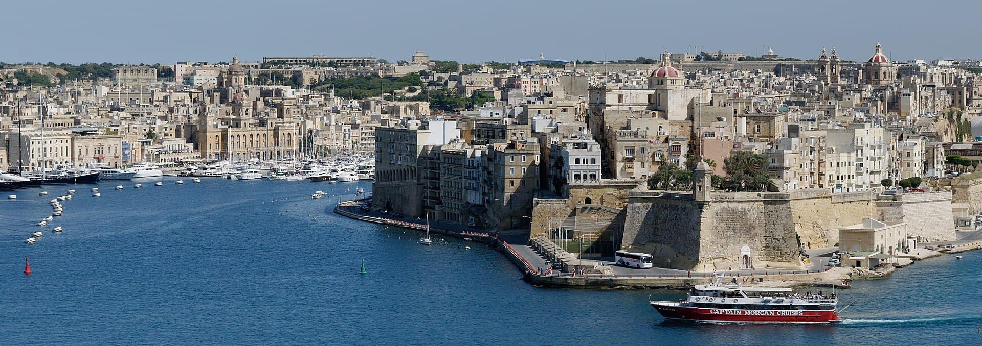 The Grand Harbour and its fortifications seen from Valletta