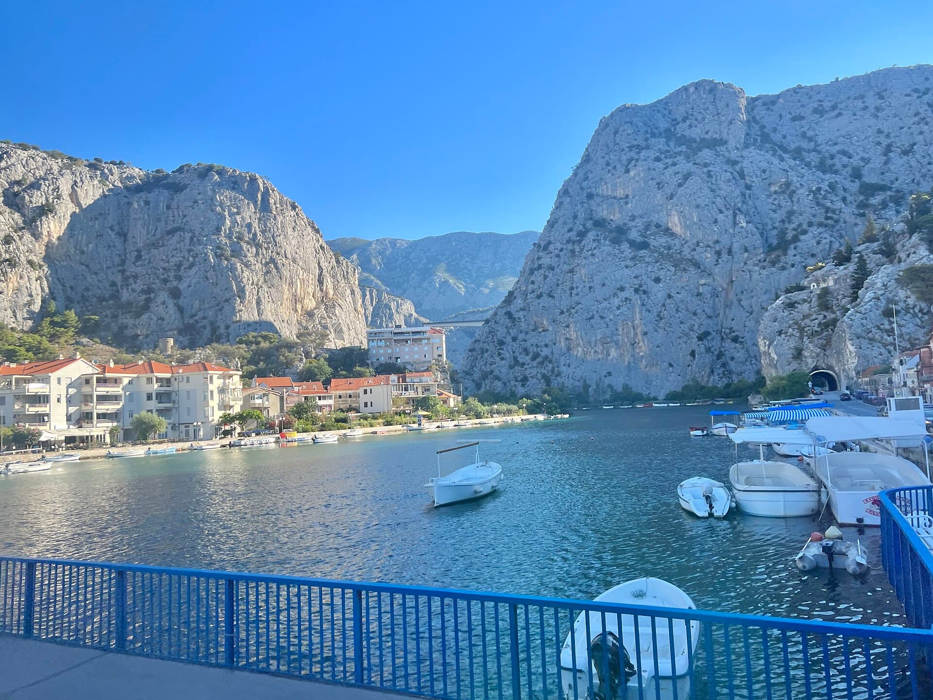 Omiš at the mouth of the Cetina, below the canyon cliffs