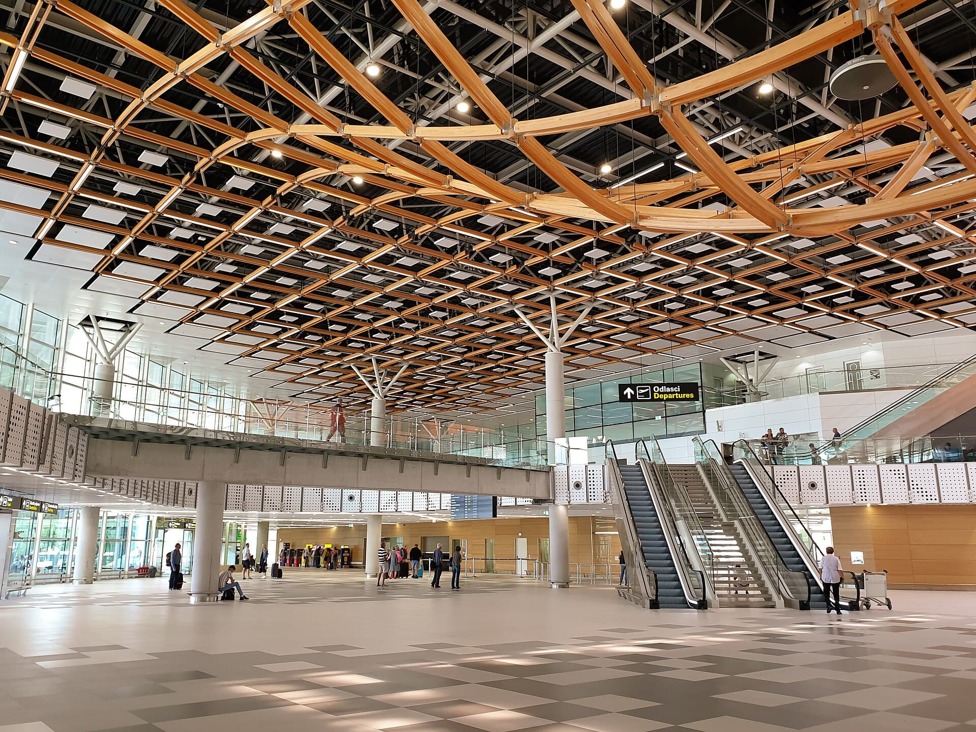 The hall of the terminal opened in 2019 at Split Airport