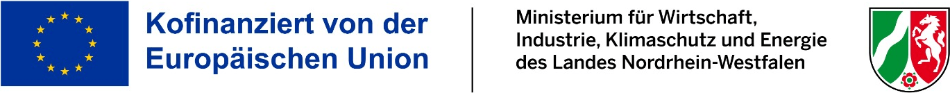 Kofinanziert von der Europäischen Union · Ministerium für Wirtschaft, Industrie, Klimaschutz und Energie des Landes Nordrhein-Westfalen