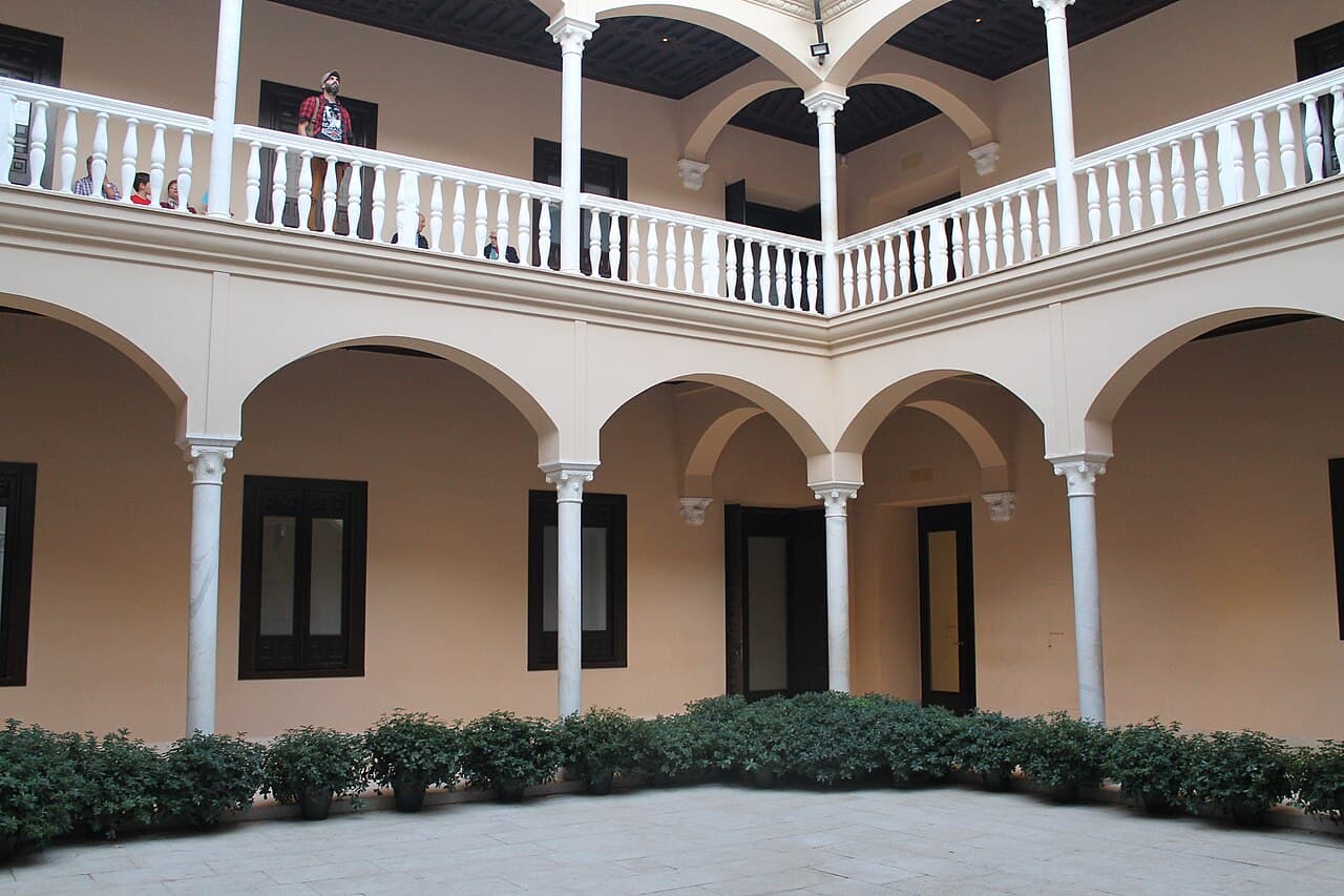 The arcaded patio of the Museo Picasso Málaga in the Buenavista Palace